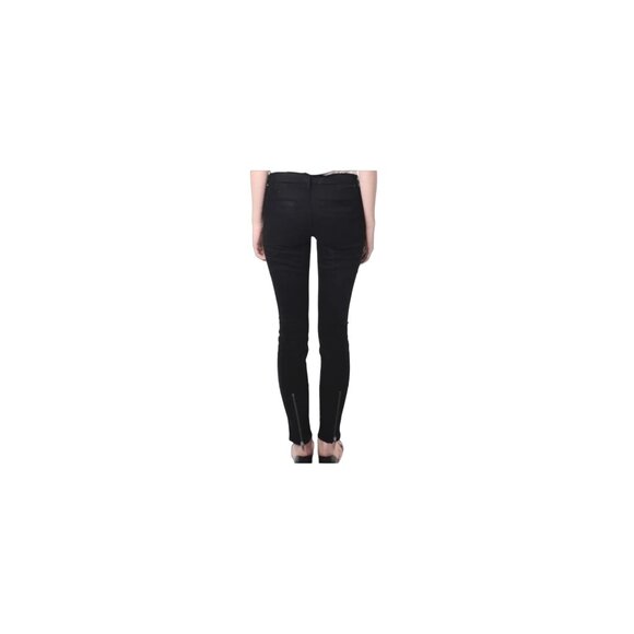 Mother + Freja Welt Zip Muse Black Skinny Jeans with Ankle Zip - Picture 12 of 13
